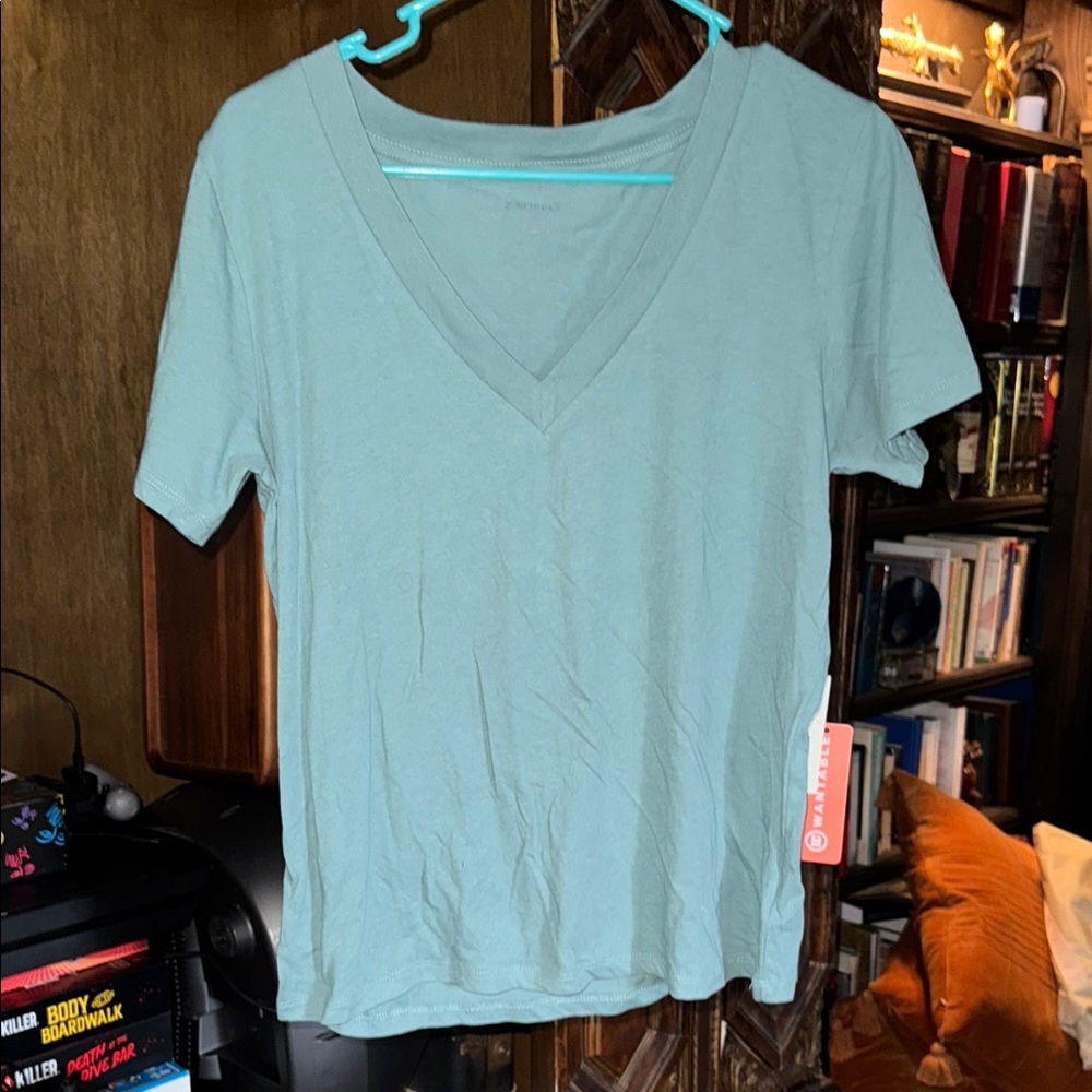 Z Supply Blue Fitted Short Sleeve T-Shirt